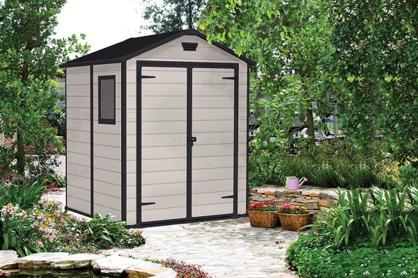 Keter 240955 Manor Outdoor Garden Storage Shed, Beige, 6 x 5 ft - Image 2