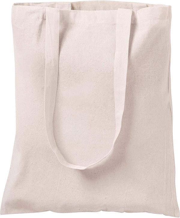 Centrix Natural Cotton 5 pack 15 X 16 inch reusable grocery bags, 5.5 oz cotton canvas tote, eco friendly super strong washable great choice for promotion branding and gift - Image 2