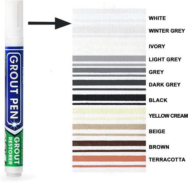 Grout Pen White - Revives & Restores Tile Grout - 5mm Nib