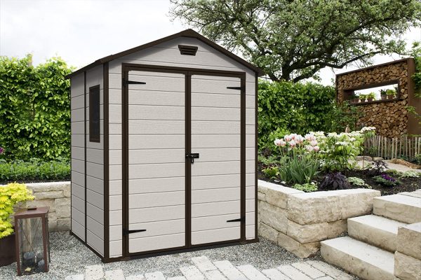 Keter 240955 Manor Outdoor Garden Storage Shed, Beige, 6 x 5 ft - Image 6