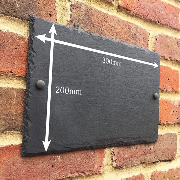 Bespoke Slate House Signs - Handmade Custom Door Number Wall Plaque with Rustic Black Farmhouse Design - Includes Screws & Fixings - Ideal for Home, Office, Gate, Porch - 200x300mm - Image 5