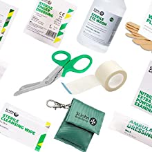 First aid dressings, pads and tape