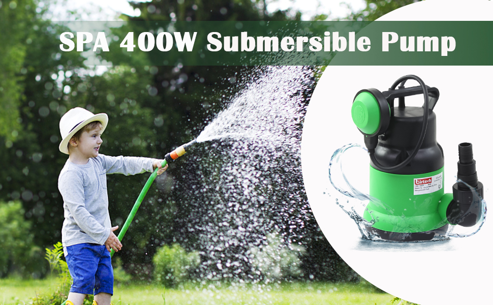 Water Pump Submersible Pump Clean Water Flood Drain Garden Pond Pump (400W)