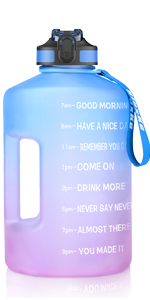 SLUXKE 128/74oz motivational water bottle