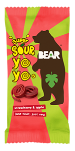 BEAR yoyos strawberry and apple sour dried fruit roll