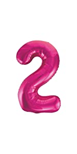 Pink 34&#34; Foil Number Balloon 2