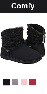 Ladies&amp;#39; Warm Chenille Knit Bootie Slippers