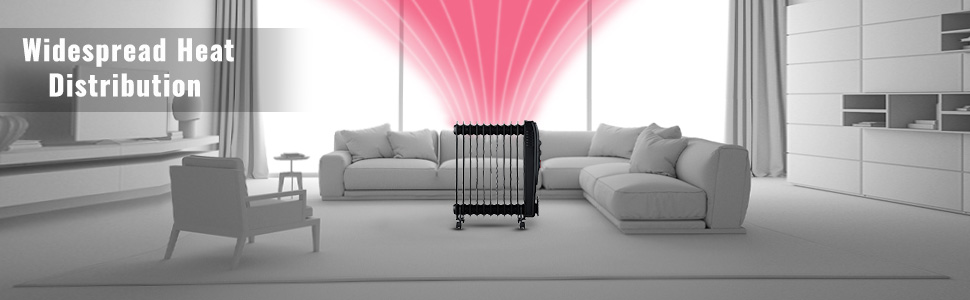 electric 2500w 11 fin oil filled radiators, energy efficient heaters for home low energy thermostat