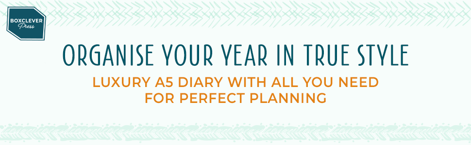 Organise your year in true style. Luxury A5 diary with all you need for perfect planning.