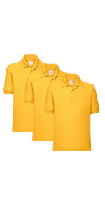 Fruit of the Loom Kids Short Sleeve Polo Shirt (Pack of 3)