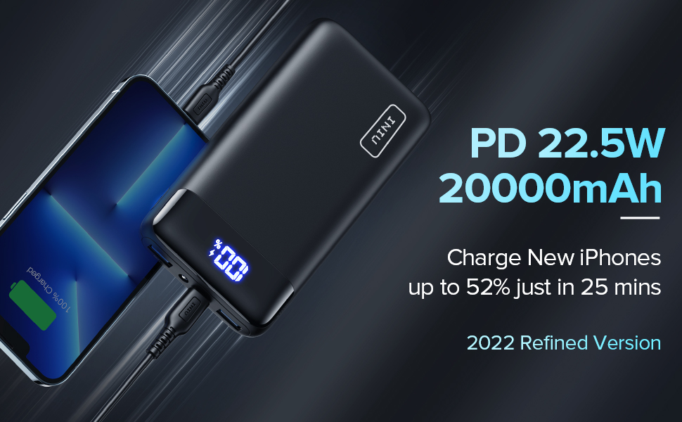 INIU 20000mAh Power Bank LED Display