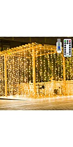 christmas curtain lights xmas window lights warm white gazebo lights outdoor waterproof