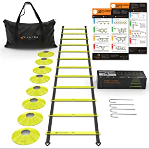 agility ladder speed cones drill charts ground stakes pegs carry bag storgae case fitness guide 