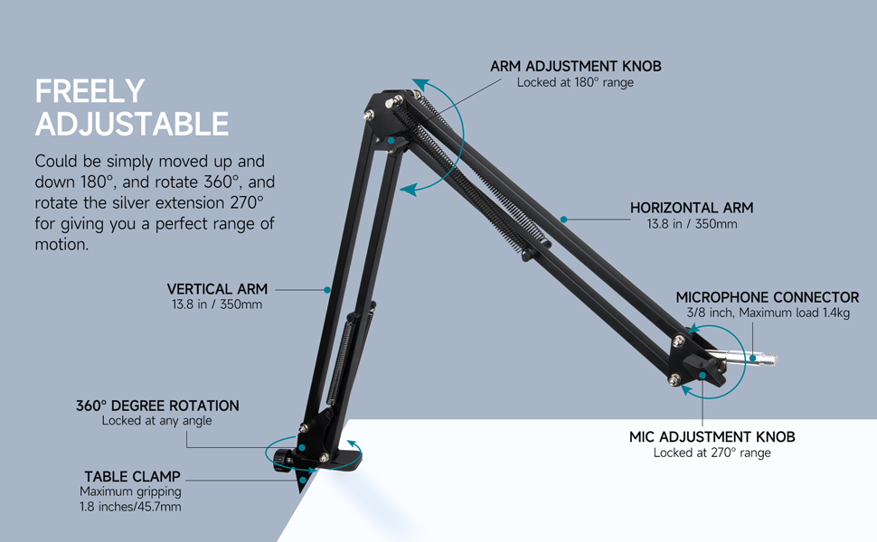 boom arm for hyperx quadcast boom arm stand hyperx mic stand quadcast mic boom microphone arm