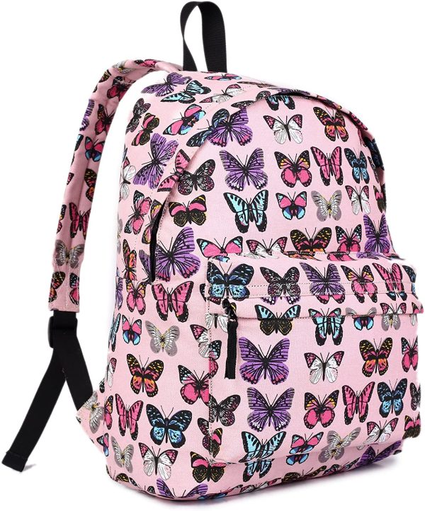 Miss LuLu Dog Polka Dot Flower Butterfly Plain Retro Fashion Backpack Rucksack School Bags - Image 2