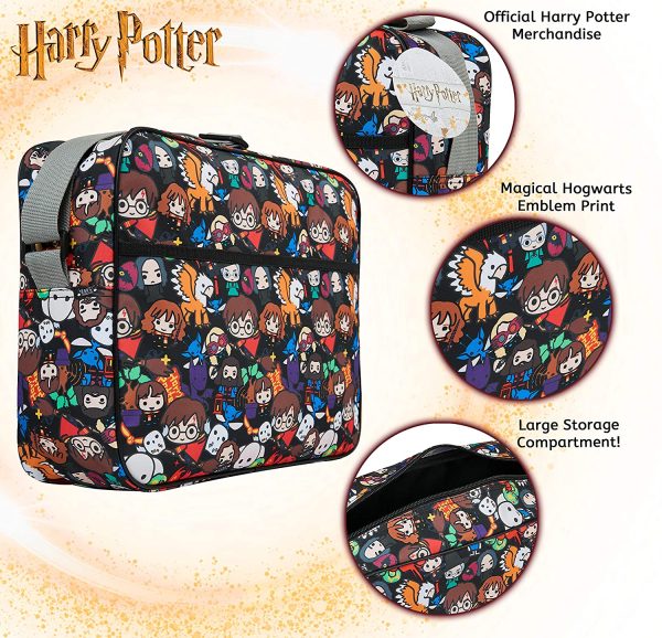 Harry Potter Messenger Bag for Girls Boys, School Bag with Chibi Character Print, Crossbody Shoulder Bag School or Travel, Harry Potter Gifts Kids Teenagers - Image 2