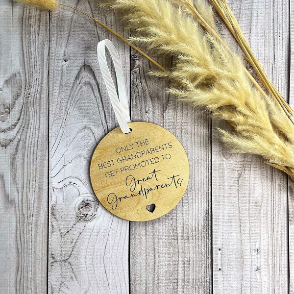 Only the Grandparents get promoted to Great Grandparents wooden engraved hanging sign, Pregnancy Announcement - Image 2