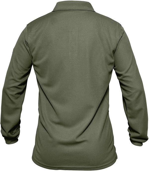 MAGCOMSEN Men's Quick Dry Long Sleeve Polo Shirts for Casual Military Golf Hiking - Image 3