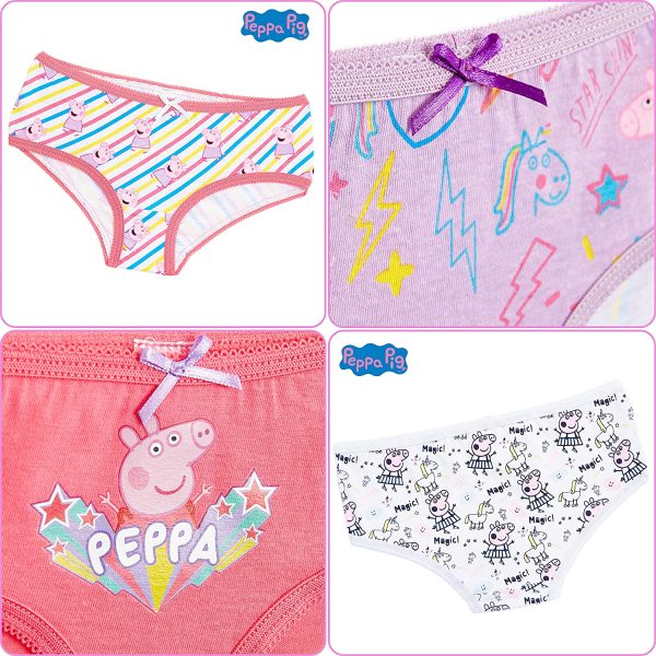 Peppa Pig Girls Knickers with Magical Unicorn Design, Pack of 5 100% Soft Cotton Pants, Children Underwear, Unicorn Gifts for Girls Toddlers Age 18 Months - 6 Years - Image 5