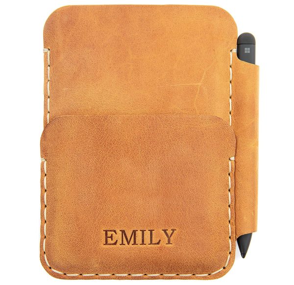 Bovine leather case for Microsoft Surface Duo 2 / Duo 1st gen. Personalised wallet - Image 8