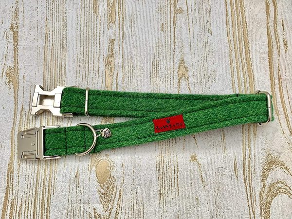 Harris Tweed Dog Collar - Evergreen - Image 3