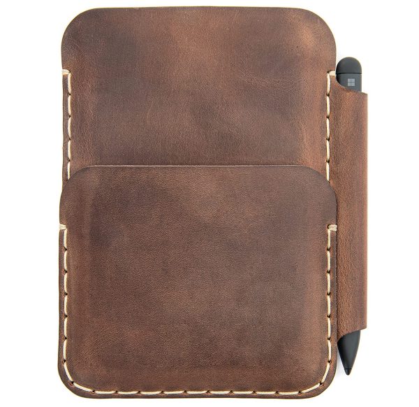 Bovine leather case for Microsoft Surface Duo 2 / Duo 1st gen. Personalised wallet - Image 5