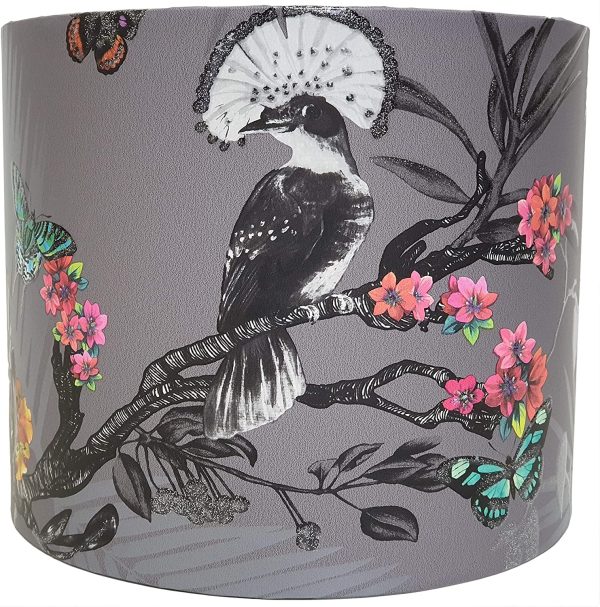 Bird Design Lampshade Ceiling Light Shade Floral Tropical Tree White Grey Duck Egg Home Accessories - Image 8