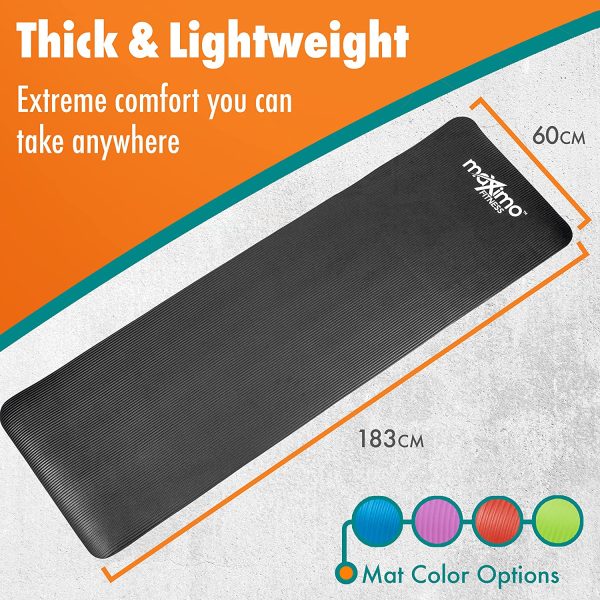 Maximo Exercise Mat - Multi-Purpose 183cm x 60cm Extra Thick Yoga Mats for Men, Women & Kids - Ideal for Pilates, Sit-Ups, Planks, Stretching, Push-ups & Exercise - Home Gym Accessories - Image 9