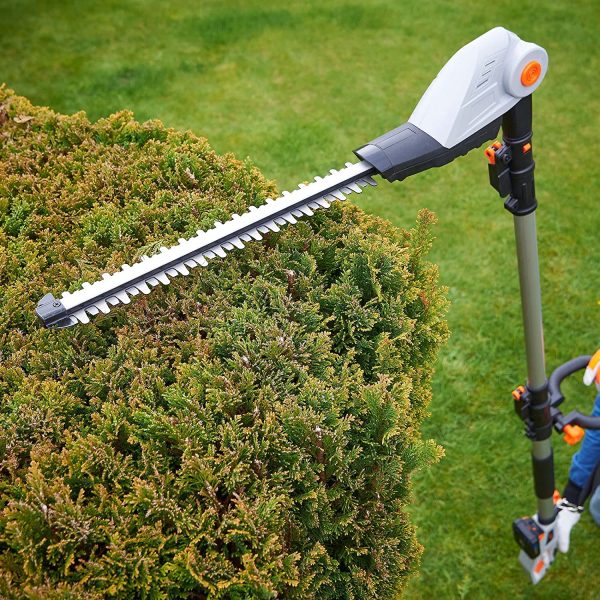 Cordless Pole Hedge Trimmer with 20V MAX Battery, Charger, Shoulder Strap & Blade Cover - Includes Dual Action Laser Cut Blades, 135?? Adjustable Head & Extendable Reach - 3.8kg - Image 4