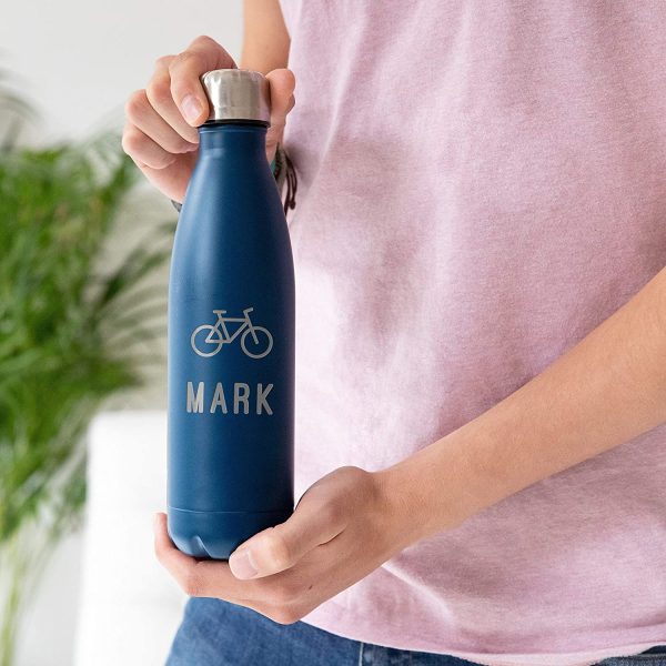 Personalised Sports Metal Water Bottle - Insulated Drinks Flask For Him - Unique Birthday Gifts For Men - 500ml Coloured Metal Water Bottle - Image 2