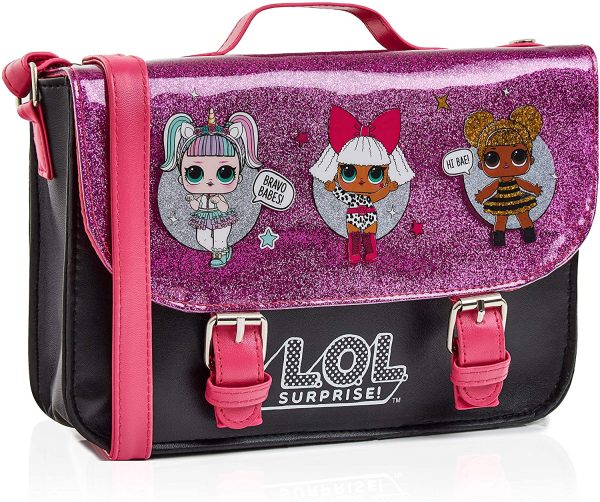 L.O.L. Surprise ! LOL Dolls Handbag For Girls Featuring Glitterati Doll Unicorn, Diva, Queen Bee | Black & Pink Kids Handbag Crossbody | Children Cross Body Bag | Fashion Shoulder Bags For Kids - Image 3