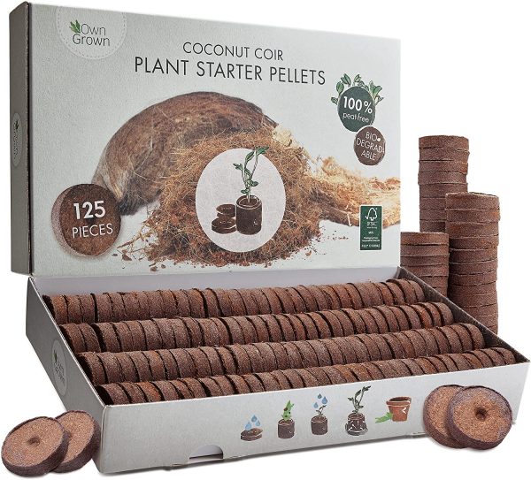 OwnGrown 125x Coco Coir Plant Starter Pellets with Nutrients: 125 Premium Potting Soil Seed Pellets ?C Coconut Coir for Growing Plug Plants ?C Seedling Compost Pellets with Potting Compost, Peat Free - Image 7