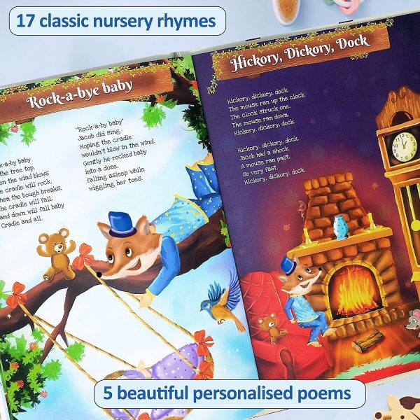 Book of Personalised Nursery Rhymes and Modern Poems for Baby and Child - Birthday, Baptism Gift - Image 4