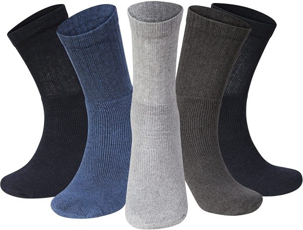 Kensington? 10 Pairs Men Sport Socks Size 6-11 Thick Cotton Cushion Crew Compression Ankle Large Pack For Under Trainer Blister Armour Black White Colour - Image 5