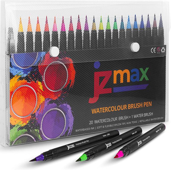 Brush Pens Set, 20+1 Colouring Pens,  Art Supplies Watercolour Brush Pens- Coloured Pens for Bullet Journal- Calligraphy Pens with Flexible Nylon Brush, Art Pens Gift for Adults, Kids and Artists - Image 4