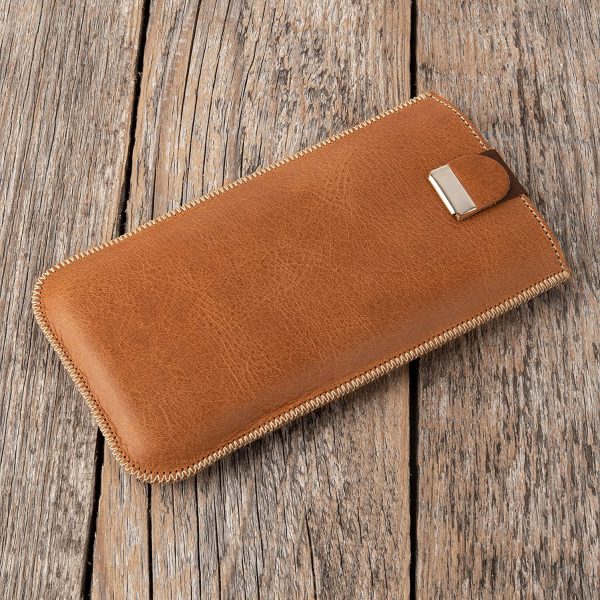 Italian Leather Case for iPhone 13/13 Pro, Pouch with Magnetic Pull Band - Image 3