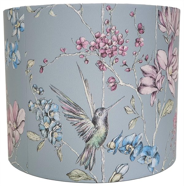 Bird Table Lamp Shade Ceiling Light Shade Hummingbird Floral Woodland White Duck Egg Pink Bedroom Accessories Gifts - Image 5