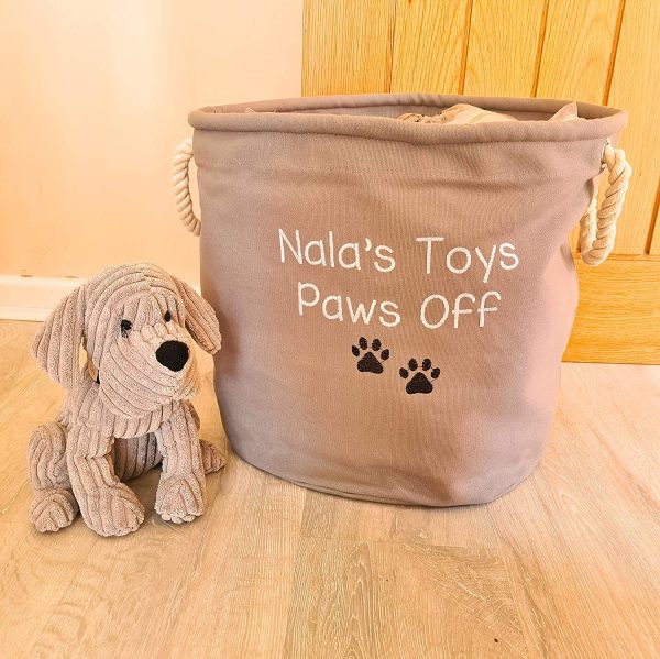 Dog toy storage, dog toys, personalised dog toy storage basket, pet grooming, gift for dog lover, cat toy storage, new pet - Image 4