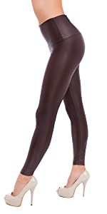 eco leather panel leggings