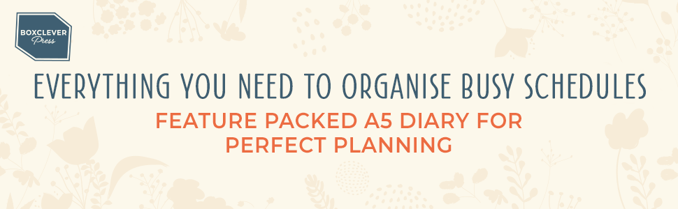 Everything you need to organise busy schedules! Feature-packed A5 diary for perfect planning