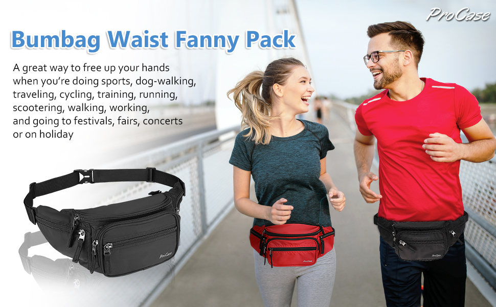 Navy New ProCase Bumbag Waist Fanny Pack for Men Women Ladies