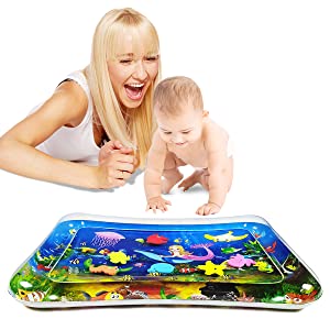 Inflatable tummy time water mat