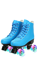 Blue flash wheels roller skates
