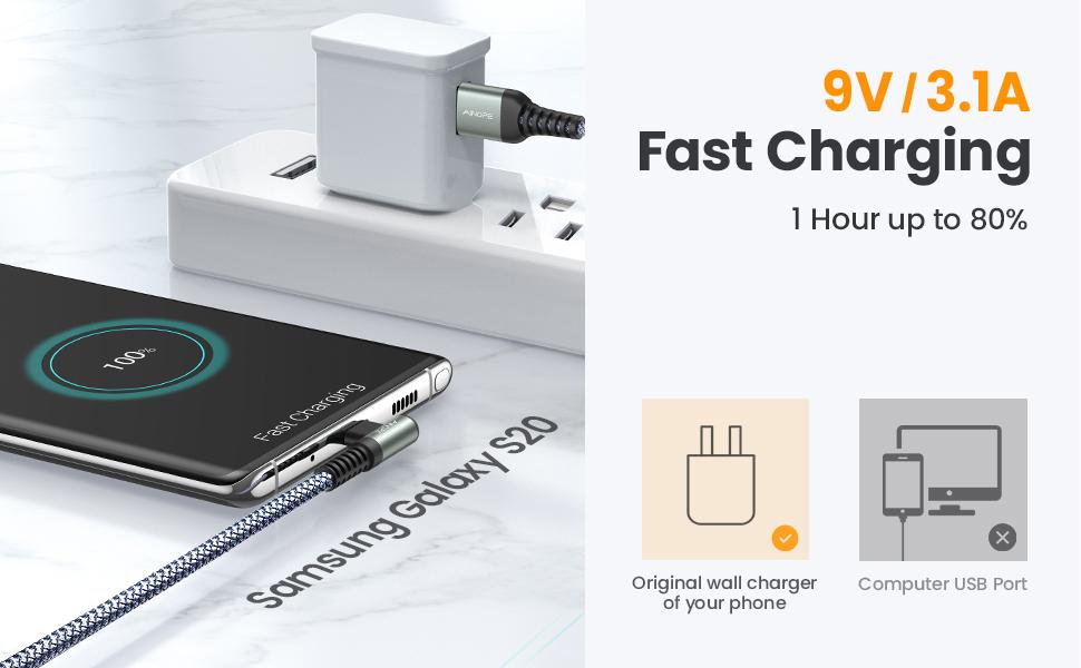 3.1A Fast charging