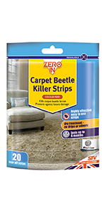 zero in, carpet beetle, killer strips, carpets, beetle, killer, treatment, dry