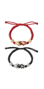 Black and Red Braided Rope Braclelet