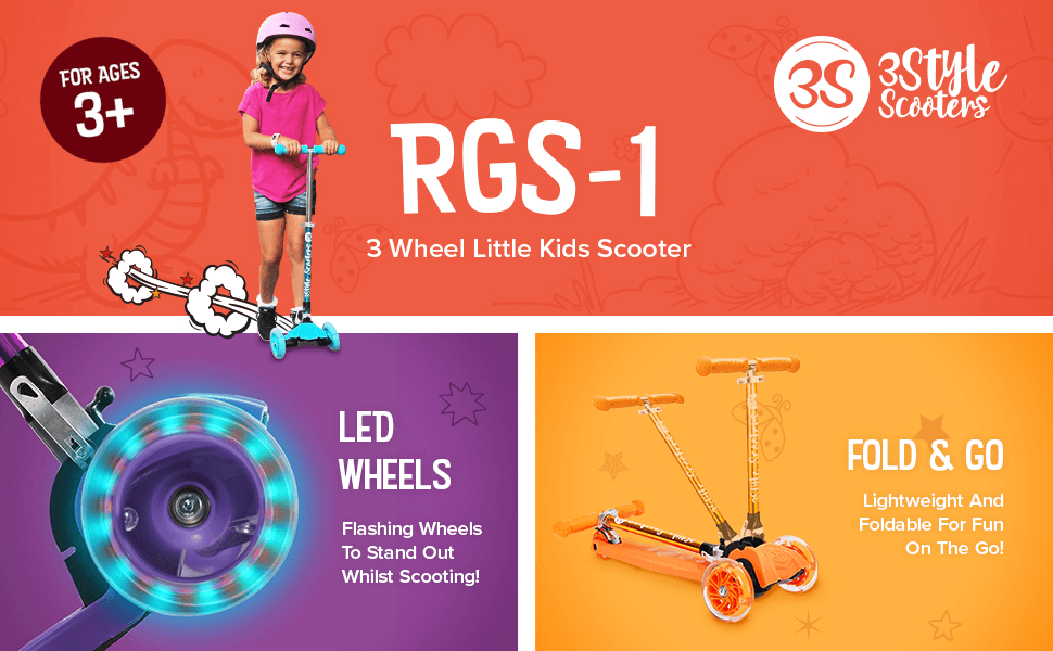 RGS-1 Little Kids 3 Wheel Scooter - Childrens Three Wheel Kick Scooter For Boys And Girls 2 3 4 5