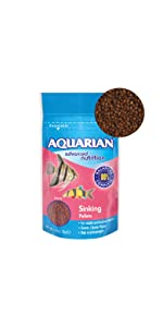 aquarian sinking pellets pellet fish food fishes aquatic pet clean clear fresh water aquarium tank