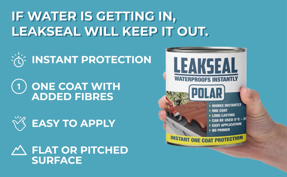 LeakSeal Instant Protects, One Coat Coating with Is Easy To Apply to Flat &amp; Pitched Surfaces