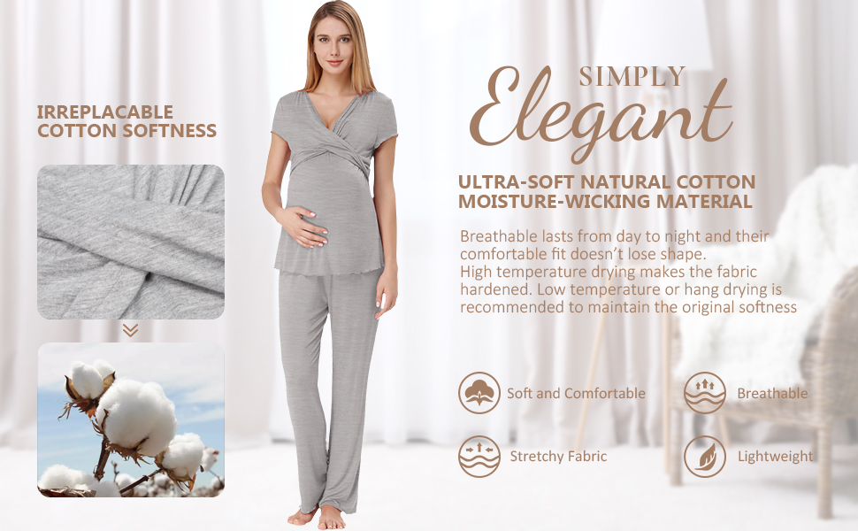 cotton nursing pajama set